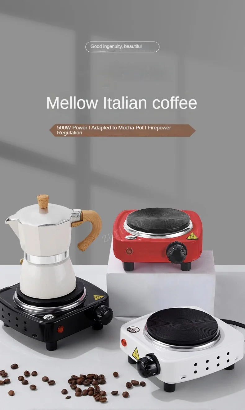 500W Electric Tea Warmer Stove Portable Cast Iron Hot Plate Coffee Milk Heater Adjustable Temperatur Induction Cooker