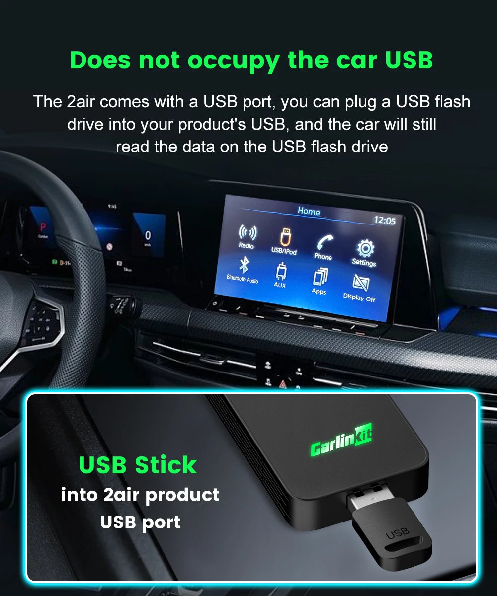 Carlinkit 5 CPC200-2Air Wireless CarPlay & Android Auto Adapter | Dual-Channel 5.8GHz WiFi, BT 5.0, GPS, Siri Support for Waze & Spotify