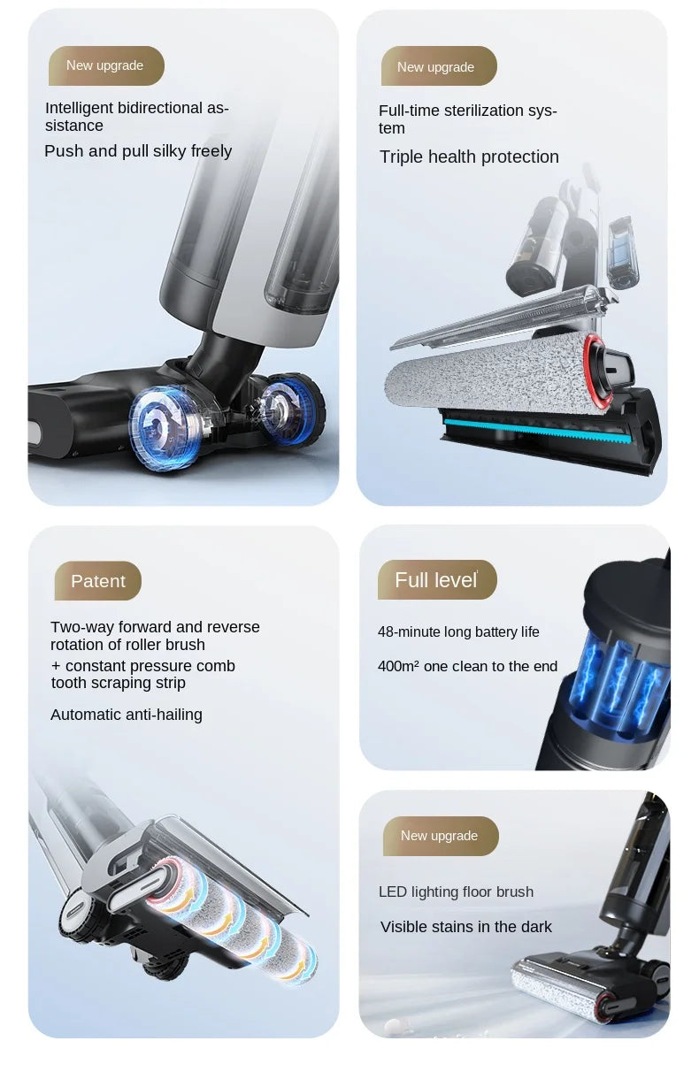 DREAME H30 floor scrubber, hot washable, lying flat suction, mopping and sweeping integrated machine, floor scrubber