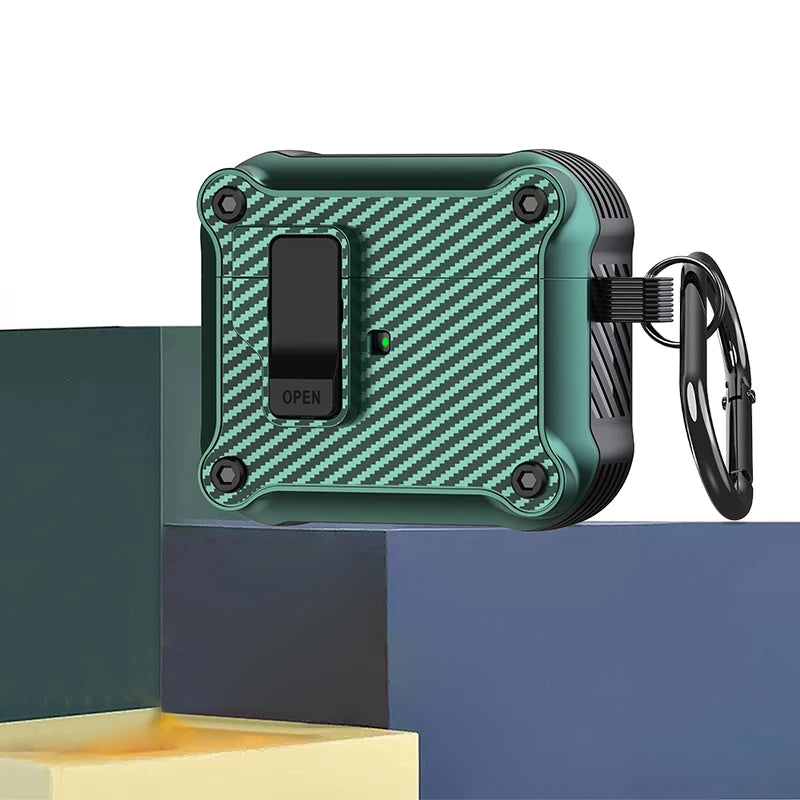 CASPTM Shockproof Case for AirPods Pro (2nd/3rd Gen) – Durable security lock cover for AirPods 3 and Pro 2 (2023).