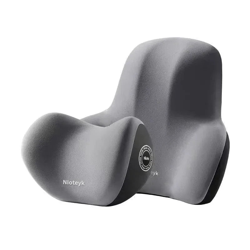 Memory Foam Car Neck Pillow and Lumbar Cushion - Ergonomic Headrest and Backrest Support for Comfortable Driving