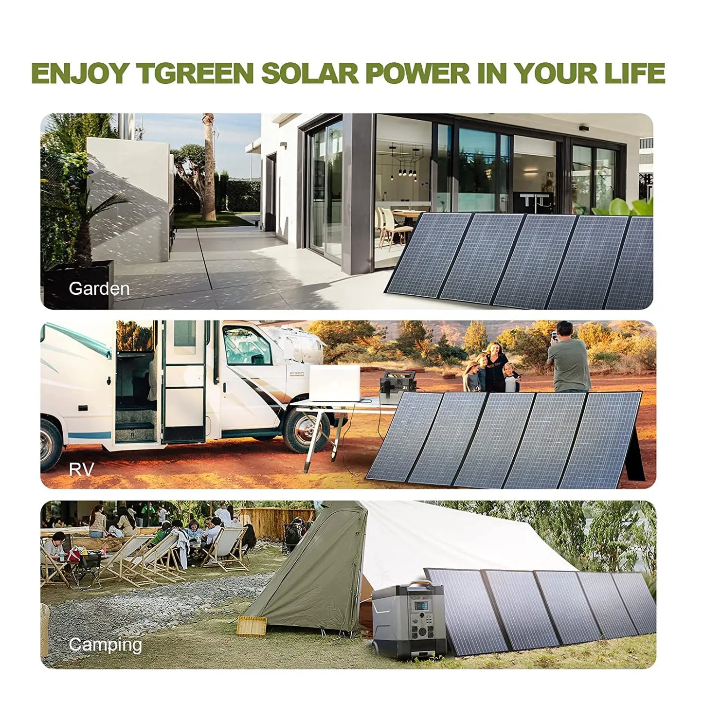 ALLPOWERS Portable Foldable Solar Panel Charger - 400W / 200W / 140W / 100W / 60W Waterproof Solar Charger for Camping, RVs, Garden, and Roof Use