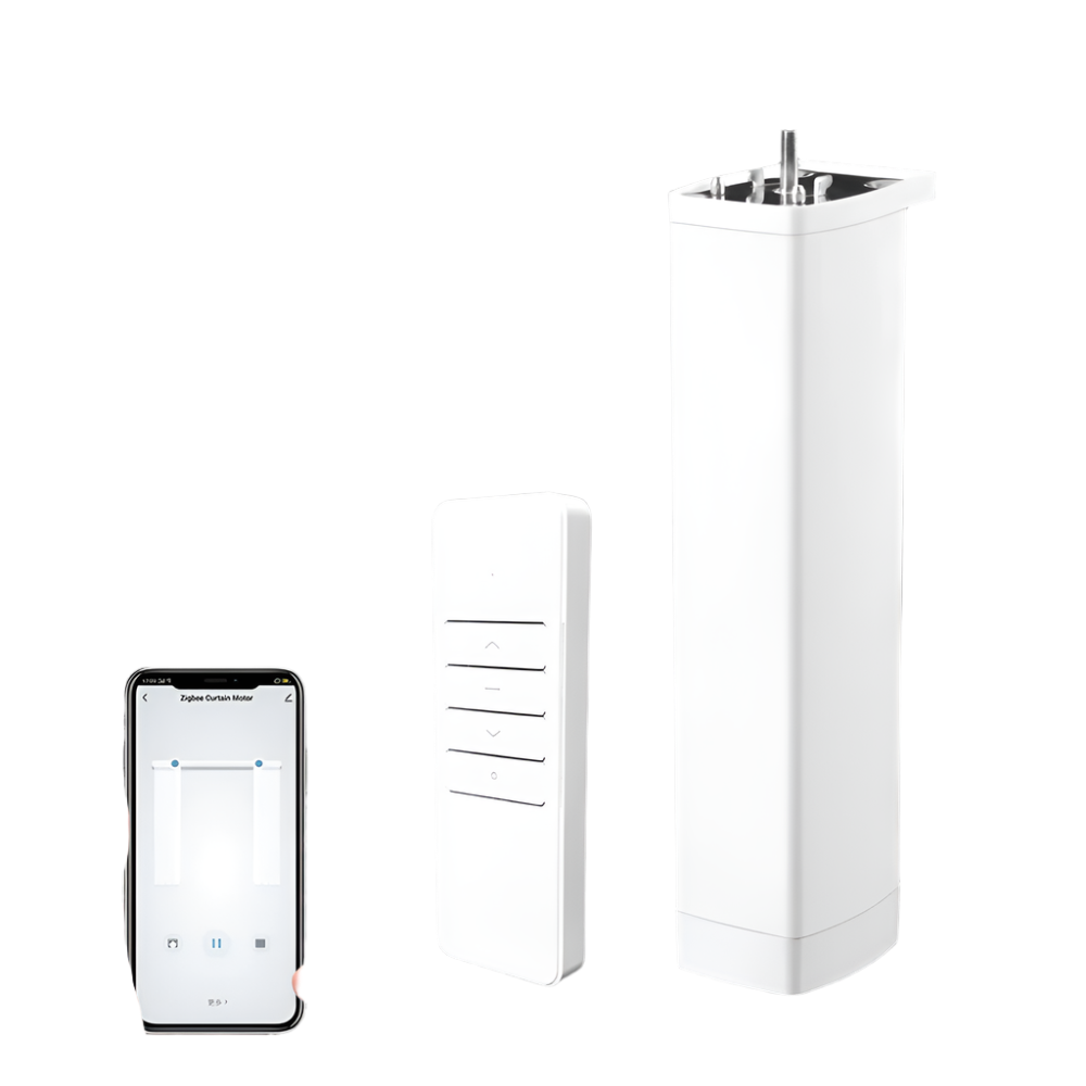 Smart Tuya WiFi/Zigbee Electric Curtain Motor with RF Remote - 22.5CM, App Control, Compatible with Alexa, Google Assistant, and SmartThings