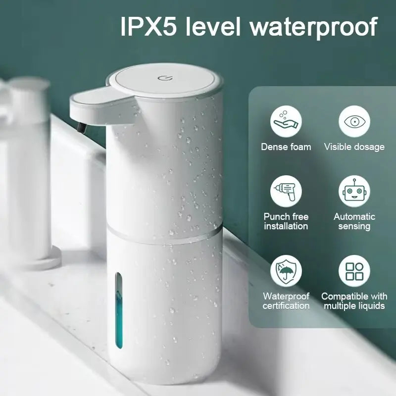 2025 NEW 380ml Automatic Soap Dispenser Foam USB Charging Touchless Smart Display Infrared Sensor Soap Dispensers Hand Washer