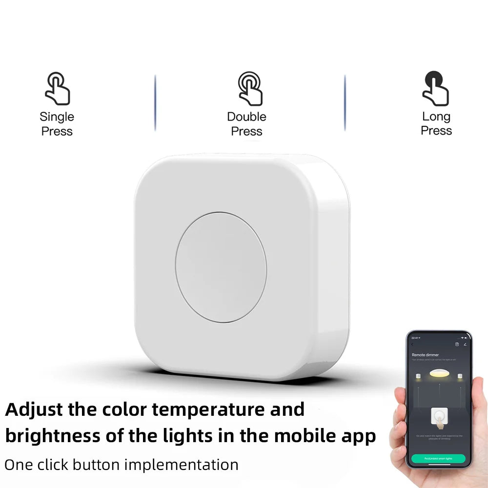 Tuya Zigbee Smart Switch Push Button One Key Contror Scene Switch Wireless Smart Life Remote Controller Smart Home Automation
