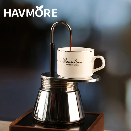 1 2 4Cups Espresso Coffee Maker Stainless Steel Mini Moka Pot With Unique Design