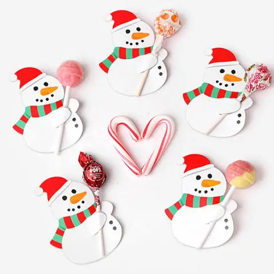 Christmas Lollipop Gift Cards for Christmas 2024 | Cartoon Santa, Snowman & Penguin