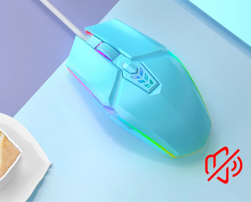 Robotsky 1600 DPI Wired Gaming Mouse | 6-Button Silent Ergonomic Design with Backlit RGB for PC & Laptop
