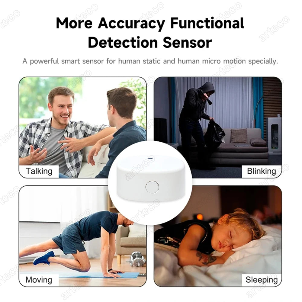 ZigBee Wifi MmWave Human Presence Motion Sensor With Luminance/Distance Detection Tuya Smart Life Home Automation Device Linkage