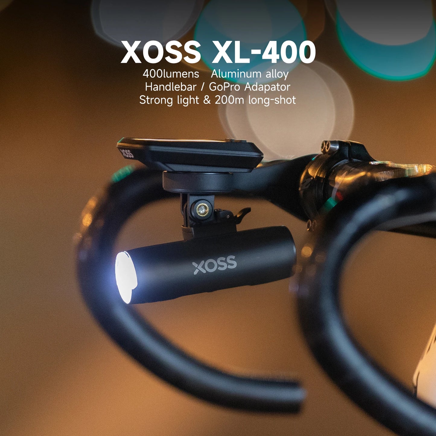 XOSS XL400/XL800 USB Rechargeable Bike Headlight – 400/800 Lumen Ultra-Light Front Lamp for Road & MTB