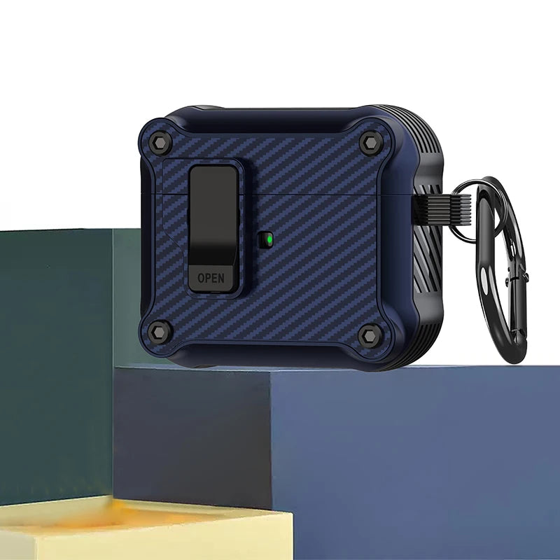CASPTM Shockproof Security Lock Case for AirPods Pro 2nd Gen (2023) & AirPods 3 – Durable Protective Cover