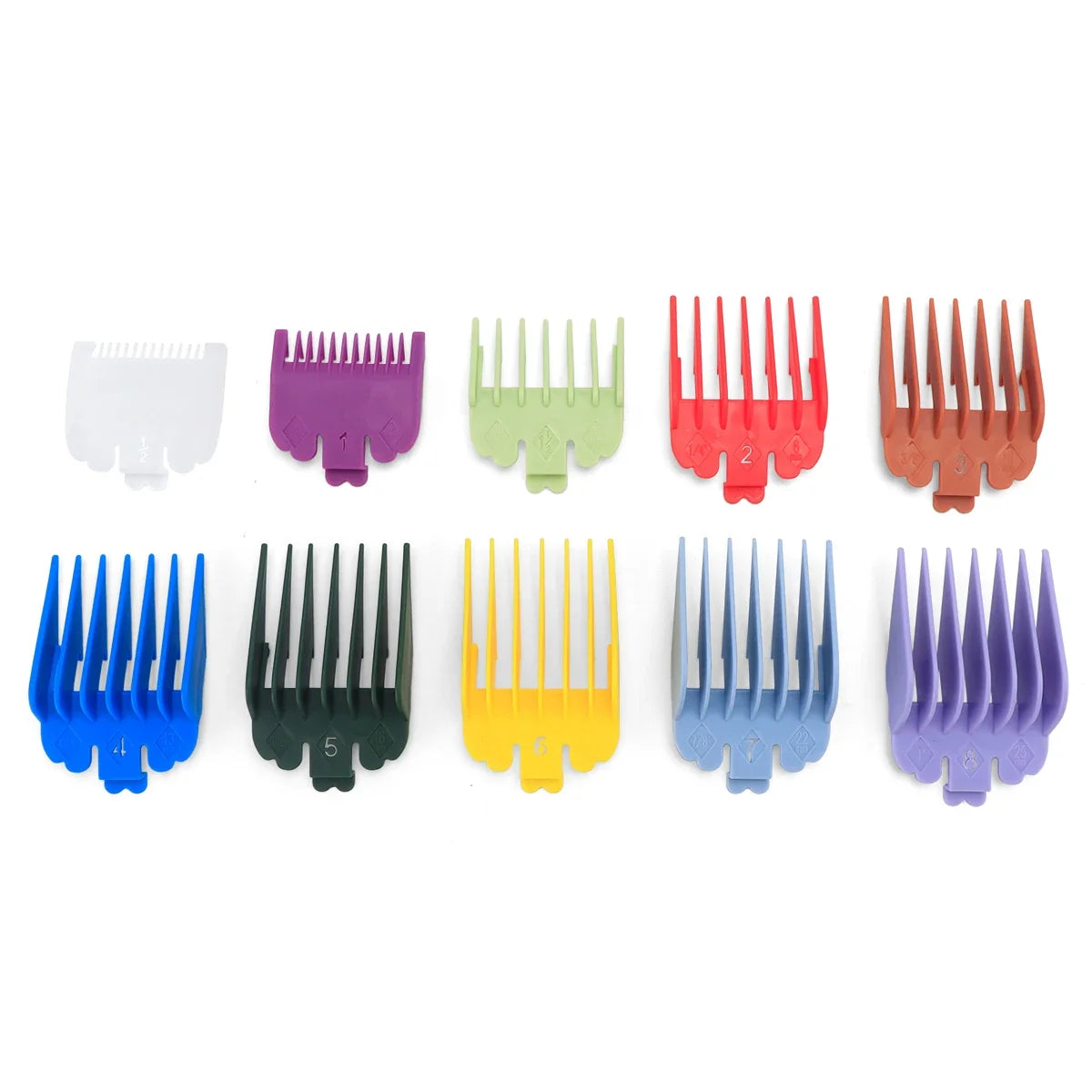 Barber Top 10Pcs/Bag Universal Hair Clipper Limit Comb Guides – Adjustable Trimmer Guards Attachment Set (3-25mm) - Colorful Styling Accessory