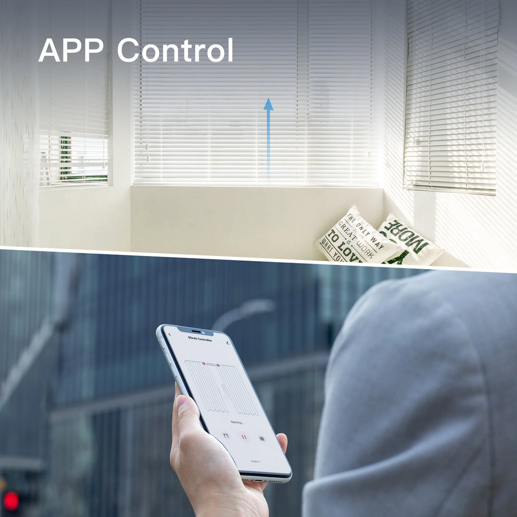 Tuya WiFi Smart Motor for Electric Roller Blinds & Shades - RF Remote Kit, Smart Life App Control, Compatible with Alexa/Google Home