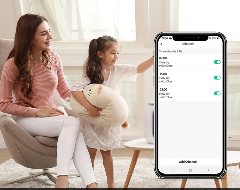 Smart Tuya WiFi/Zigbee Electric Curtain Motor with RF Remote - 22.5CM, App Control, Compatible with Alexa, Google Assistant, and SmartThings