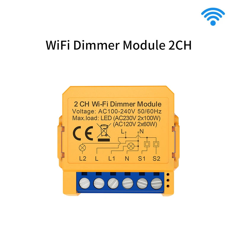 AVATTO Tuya WiFi/ZigBee Smart Dimmer Switch Module 1/2 Gang Dimmer Light Switch Module APP Remote Control For Alexa Google Home