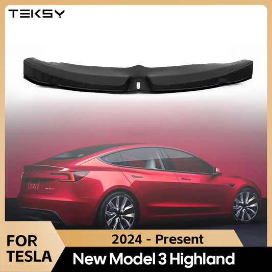 TEKSY Trunk Threshold Protection Strip for Tesla Model 3 Highland 2024 – TPE or Metal Back Sill Anti-Scratch Guard