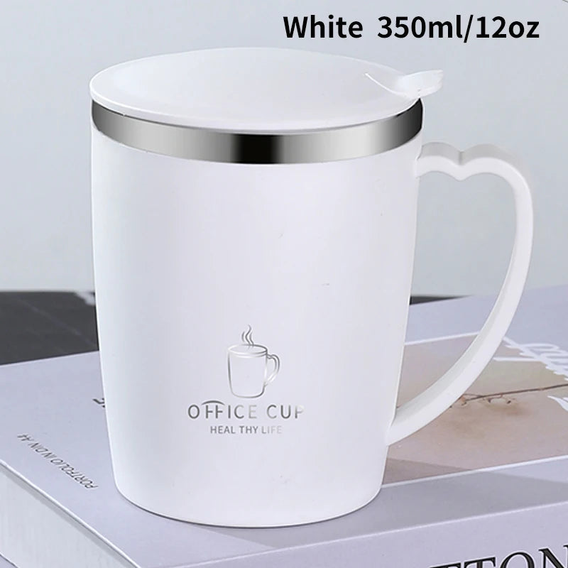 350ml Thermos Mug – 304 Stainless Steel Insulated Coffee Cup with Handle, Leak-Proof Vacuum Flask for Hot and Cold Drinks