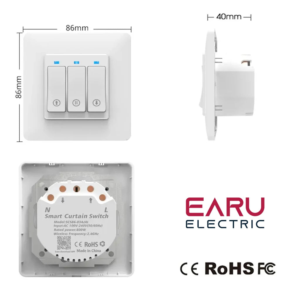 WiFi Timer Curtain Switch Controller for Roller Shutter Electric Motor TUYA Smart Life Smart Home Automation Google Home Alexa