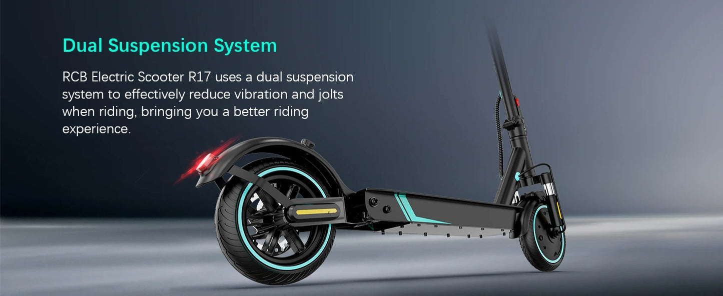 RCB Electric Scooter for Adults - Long-Range, 25km/h Max Speed, with Shock Absorption & APP Connectivity