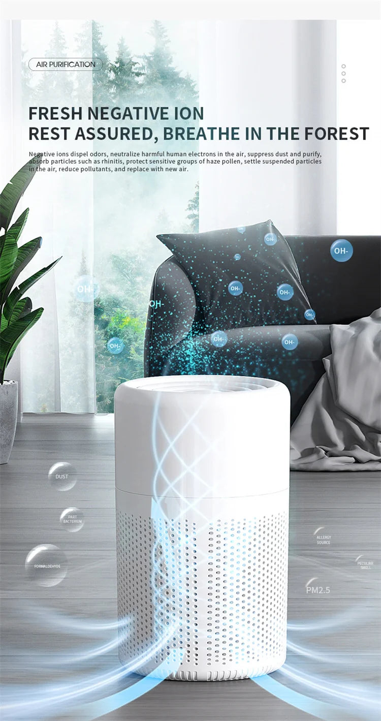 Air Purifier H13 True HEPA Filter 2-in-1 Deodorizing Air Cleaner for Home Allergies and Pets Hair,Smokers in Bedroom