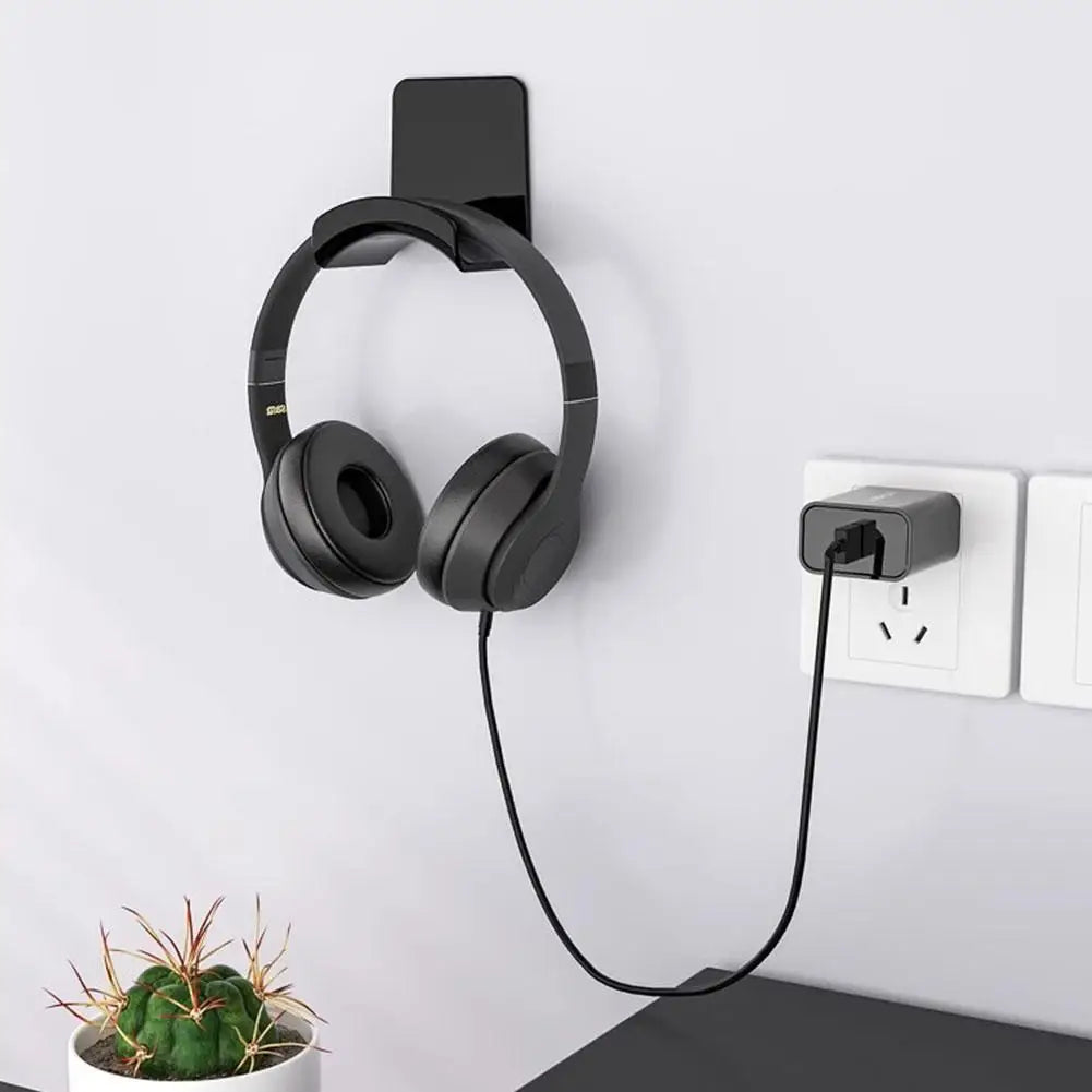 BUDI Universal Headphone Stand – Adhesive Wall Mount & Under-Desk Headset Holder for Gaming Earphones and Headsets