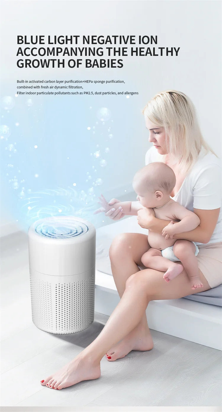 Air Purifier H13 True HEPA Filter 2-in-1 Deodorizing Air Cleaner for Home Allergies and Pets Hair,Smokers in Bedroom