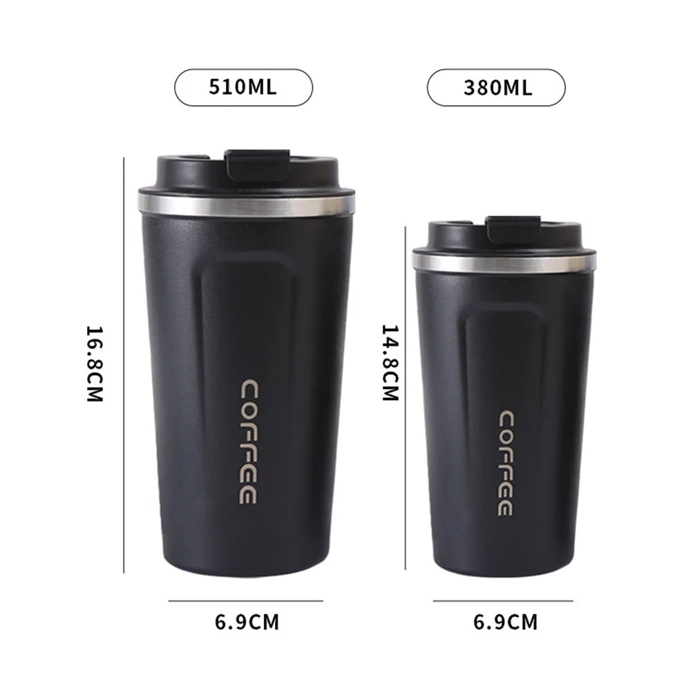 Watersy Stainless Steel Thermal Travel Mug – 380ML/510ML Leakproof Insulated Coffee Cup for Tea and Drinks