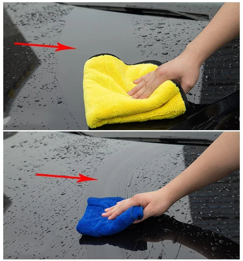 5PCS 30x60cm Microfiber Car Cleaning Towels - Thick Double-Layer Soft Drying Cloths for Car Care and Detailing