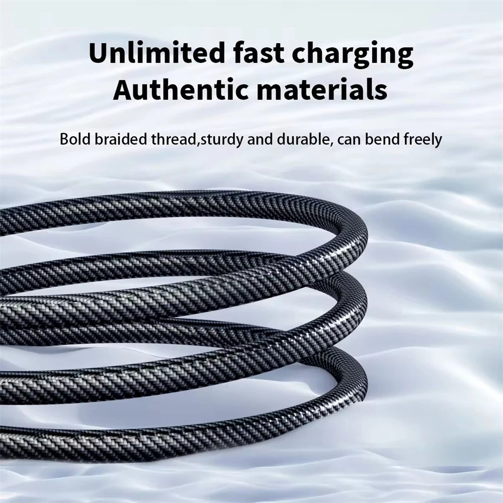 NNBILI 120W 6A Super Fast Charging USB-C Cable with LED Display | Type-C Charger for Xiaomi, Huawei, Samsung – 1M/2M Data Cord