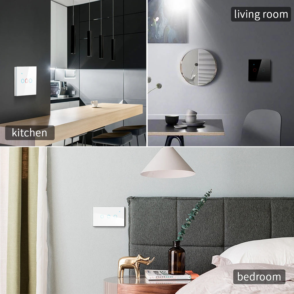 For Apple Homekit Touch Switch WIFI Smart Home Automation Wall Light Switch Interruptor Inteligenter 1/2/3Gang Siri VoiceControl
