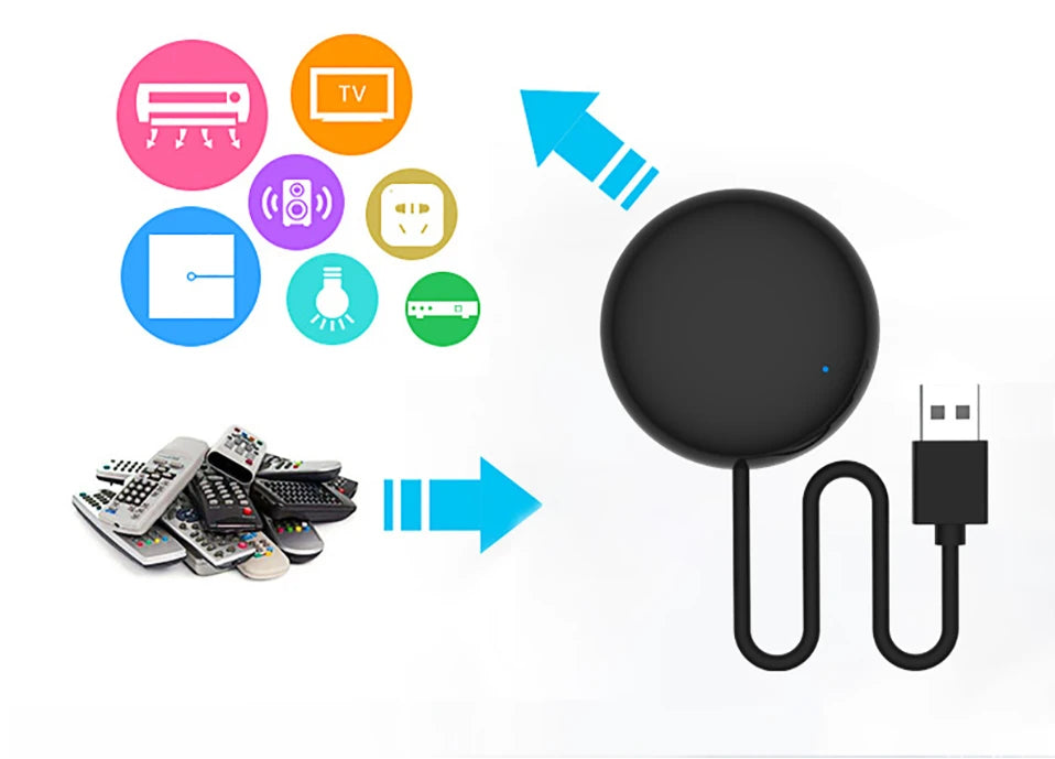 Tuya WiFi Smart IR Remote Control - Universal Remote for TV, AC, DVD, and Audio, Compatible with Alexa, Google Home, Smart Life App