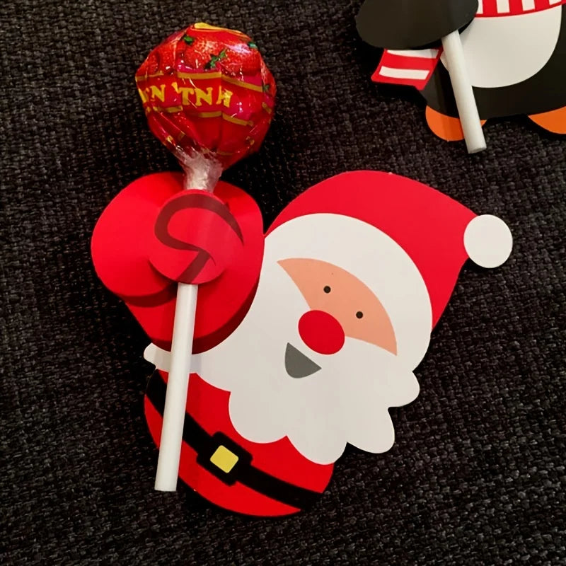 Christmas Lollipop Gift Cards for Christmas 2024 | Cartoon Santa, Snowman & Penguin