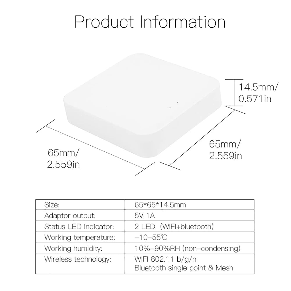 Tuya Smart Bluetooth Wireless Gateway Connect Tuya Bluetooth Device for Bluetooth Bulb Home Automation Smart Life APP Control