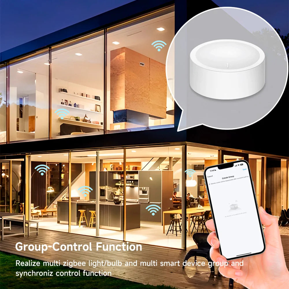 Tuya ZigBee Smart Knob Switch Wireless Scene Button Rotatable Dimmer Switch Home Appliances Automation Linkage Remoter