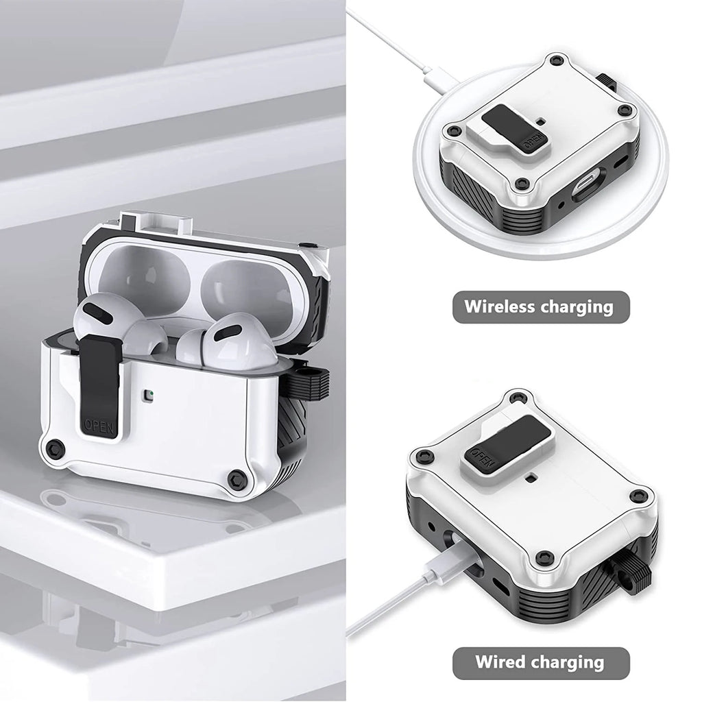 CASPTM Shockproof Case for AirPods Pro (2nd/3rd Gen) – Durable security lock cover for AirPods 3 and Pro 2 (2023).