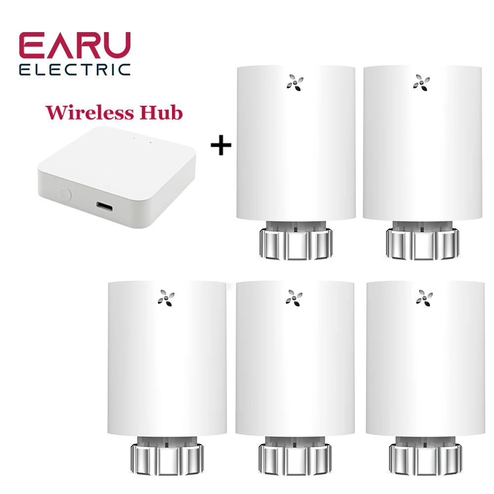 Tuya Smart ZigBee Radiator Actuator TRV Programmable Thermostatic Radiator Valve App Remote Temperature Controller Support Alexa