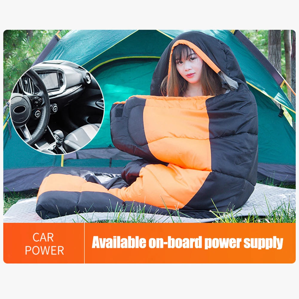 APWIKOGER Winter Electric Heated Sleeping Bag - 3-Level Temperature Control Warm Envelope Pad for Camping, Ultralight and Portable