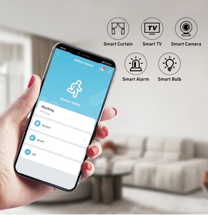 Tuya WiFi/Zigbee PIR Motion Sensor | Smart Home Infrared Body Detector, Alexa & Google Home Compatible