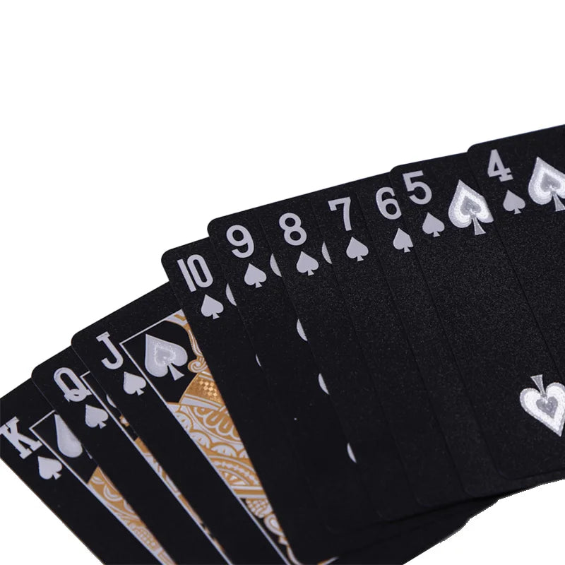 Black & Gold Waterproof Playing Cards | Luxury Poker Deck for Magic Tricks, Board Games, and Gifts