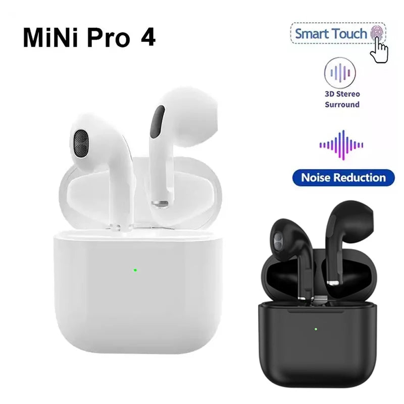 TWS Pro 4 Wireless Earbuds - Bluetooth 5.3 Waterproof Earphones with Noise-Canceling Mic